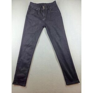 ROSWEAR Womens High Waisted Black Skinny Jeans Size M US 6-8 Stretch 3-Button
